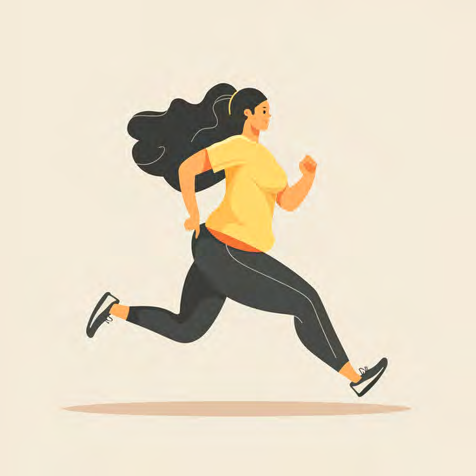 Woman running, representing activity and empowerment